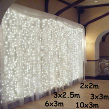 将图片加载到图库查看器,3x1/3x3/6x3m LED Icicle String Lights Christmas Fairy Lights Garland Outdoor Home For Wedding/Party/Curtain/Garden Decoration
