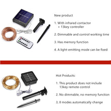 将图片加载到图库查看器,IR Dimmable 11m/21m/31m/51m LED Outdoor Solar String Lights solar lamp for Fairy Holiday Christmas Party Garland Lighting