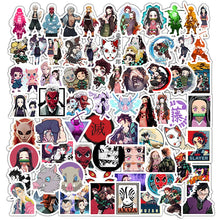 将图片加载到图库查看器,70pcs Demon Slayer Kimetsu No Yaiba Anime Sticker Cosplay Props PVC Waterproof DIY Guitar Car Tanjirou Nezuko Decal Stickers F4