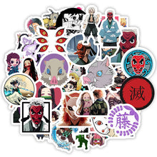 将图片加载到图库查看器,70pcs Demon Slayer Kimetsu No Yaiba Anime Sticker Cosplay Props PVC Waterproof DIY Guitar Car Tanjirou Nezuko Decal Stickers F4