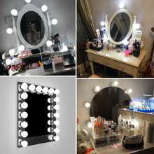 将图片加载到图库查看器,CanLing LED 12V Makeup Mirror Light Bulb Hollywood Vanity Lights Stepless Dimmable Wall Lamp 6 10 14Bulbs Kit for Dressing Table