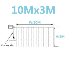 将图片加载到图库查看器,3x1/3x3/6x3m LED Icicle String Lights Christmas Fairy Lights Garland Outdoor Home For Wedding/Party/Curtain/Garden Decoration