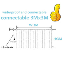 将图片加载到图库查看器,3x1/3x3/6x3m LED Icicle String Lights Christmas Fairy Lights Garland Outdoor Home For Wedding/Party/Curtain/Garden Decoration