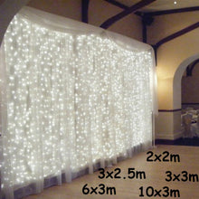 将图片加载到图库查看器，3x1/3x3/6x3m LED Icicle String Lights Christmas Fairy Lights Garland Outdoor Home For Wedding/Party/Curtain/Garden Decoration
