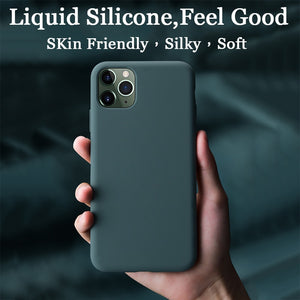 For iPhone 7 6 6S 8 Plus Case Luxury Original Liquid Silicone Soft Cover For iPhone 11 12 Pro X XR XS Max Shockproof Phone Case