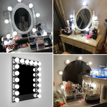 将图片加载到图库查看器，CanLing LED 12V Makeup Mirror Light Bulb Hollywood Vanity Lights Stepless Dimmable Wall Lamp 6 10 14Bulbs Kit for Dressing Table
