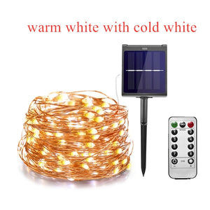 IR Dimmable 11m/21m/31m/51m  LED Outdoor Solar String Lights solar lamp for Fairy Holiday Christmas Party Garland Lighting